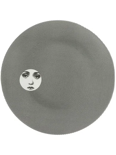 Fornasetti Striped Plate In Black