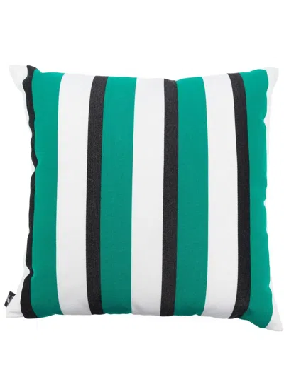 Fornasetti Outdoor Cushion Rigato In Green/white/black