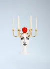 Fornasetti Sul Tardi Candelabra With Candle In Multicolour