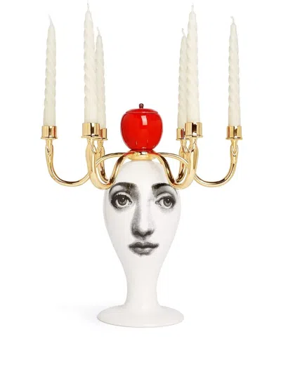 Fornasetti Sul Tardi Candle Holder In White