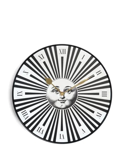 Fornasetti Sun-motif Wall Clock In Black
