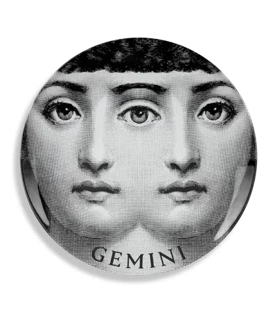 Fornasetti Tema E Variazioni - Zodiaco No. 350 Wall Plate In Black