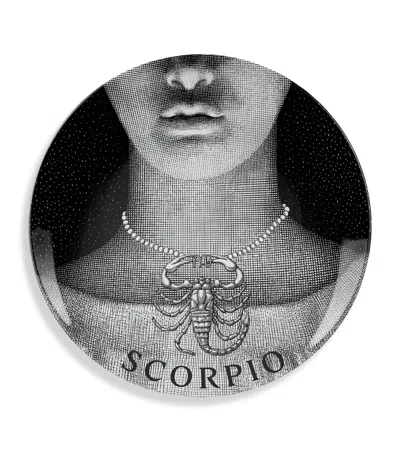 Fornasetti Tema E Variazioni - Zodiaco No. 355 Wall Plate In Black