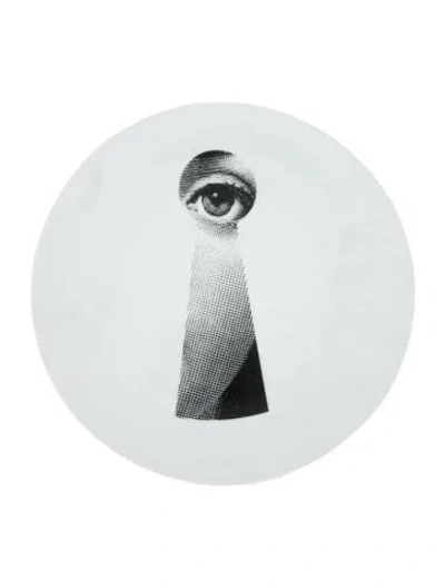 Pre-owned Fornasetti Tema E Variazioni 14 Wall Plate In White