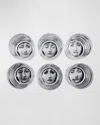 Fornasetti Tema E Variazioni 1.5 Oz. Glasses, Set Of 6 In Blackwhite