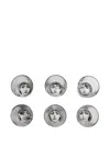 Fornasetti Tema E Variazioni Face-print Glass (set Of Six) In Gray