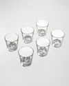 Fornasetti Tema E Variazioni Glasses. Set Of 6 In Blackwhite