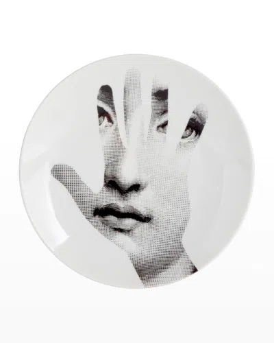 Fornasetti Tema E Variazioni N. 15 Face In Hand Wall Plate In Multi