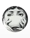 Fornasetti Tea Cup Print Plate In Black/white