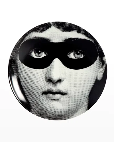 Fornasetti Tema E Variazioni N. 22 Eye Mask Wall Plate In Blackwhite