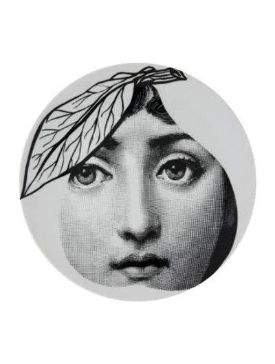 Pre-owned Fornasetti Tema E Variazioni N. 24 Wall Plate In White