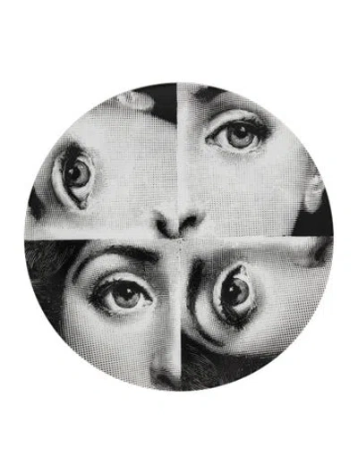Pre-owned Fornasetti Tema E Variazioni N. 244 Wall Plate In Black