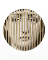 Fornasetti Tema E Variazioni N. 34 Gold Stripes Wall Plate In Blackwhitegold