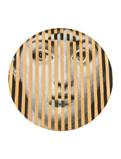 Pre-owned Fornasetti Tema E Variazioni N. 34 Wall Plate In White