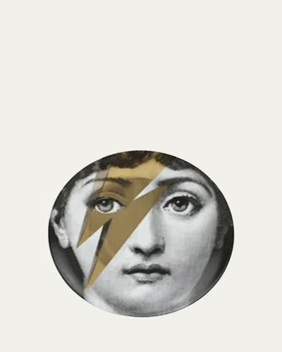 Fornasetti Tema E Variazioni N. 375 David Bowie Lightning Gold Wall Plate