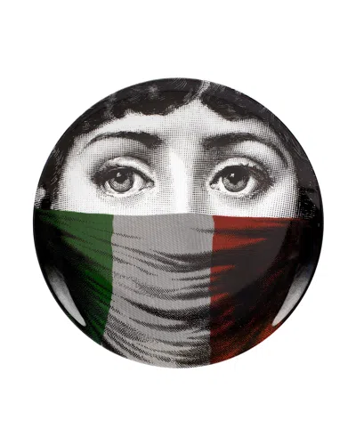 Fornasetti Tema E Variazioni N. 398 United With The World Wall Plate In Black Multi