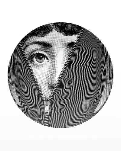 Fornasetti Tema E Variazioni N. 401 Zipper Wall Plate In White/black