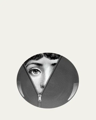 Fornasetti Tema E Variazioni N. 401 Zipper Wall Plate In White/black