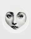 Fornasetti Tema E Variazioni N. 41 Face Inside Of Heart Wall Plate In Black/white