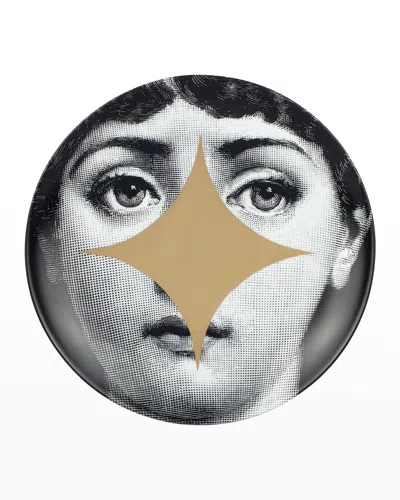 Fornasetti Wall Plate Tema E Variazioni N.42 In White/black/gold