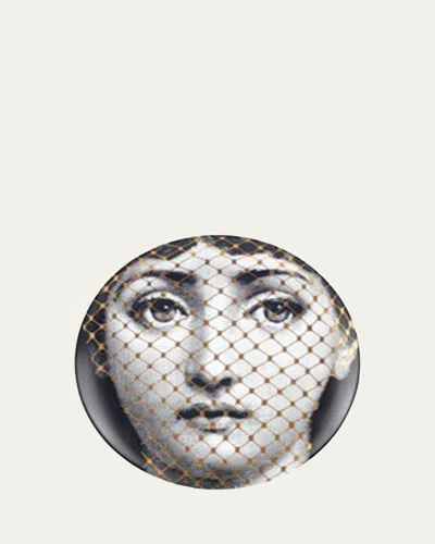 Fornasetti Tema E Variazioni N. 78 Gold Burlesque Wall Plate In Multi