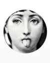 Fornasetti Tema E Variazioni N. 82 Tongue Out Wall Plate In Black/white
