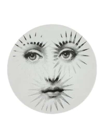Pre-owned Fornasetti Tema E Variazioni N.132 Wall Plate In White
