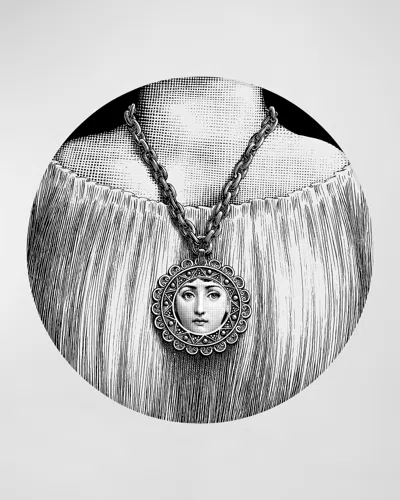 Fornasetti Tema E Variazioni N.206 Face In Pendant Plate In Multi