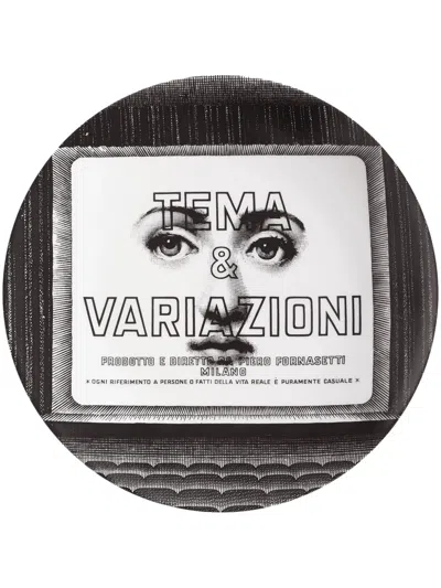 Fornasetti Wall Plate Tema E Variazioni N.283 In White/black