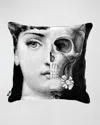 Fornasetti Face Print Cushion In Blackwhite