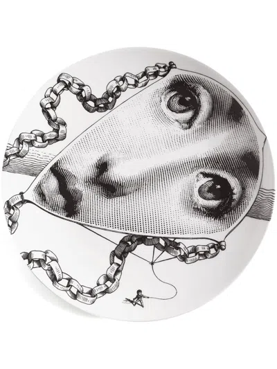 Fornasetti Wall Plate Tema E Variazioni N.289 In White/black