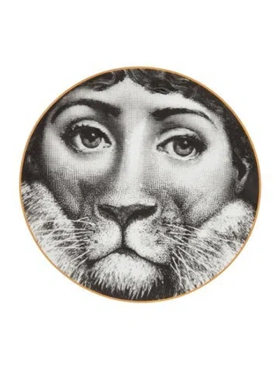 Pre-owned Fornasetti Tema E Variazioni N.29 Wall Plate In Black
