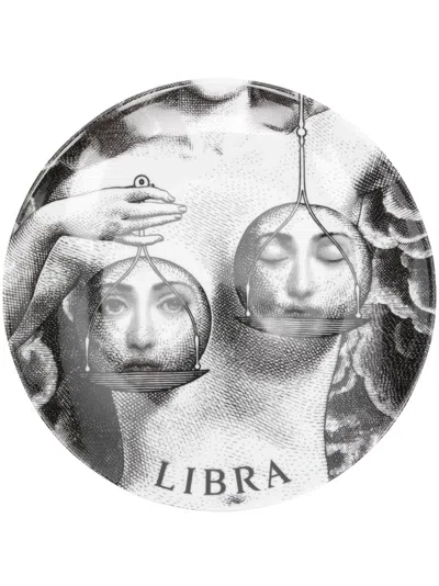 Fornasetti Tema E Variazioni N.354 Libra Wall Plate (26cm) In Black