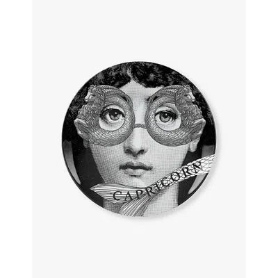 Fornasetti Tema E Variazioni N.357 Capricorn Porcelain Wall Plate 26cm In Pattern
