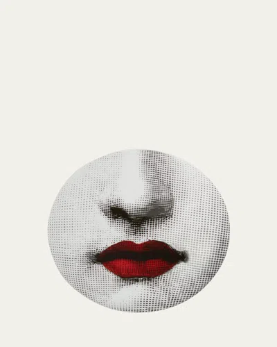 Fornasetti Tema E Variazioni N.397 Red Lips Round Box In Multi