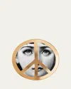 Fornasetti Tema E Variazioni N.404 Peace Sign Eye Roll Wall Plate In Multi