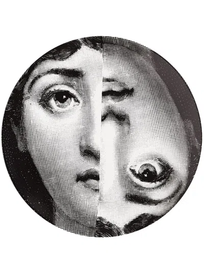 Fornasetti Wall Plate Tema E Variazioni N.57 In White/black
