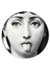 Fornasetti Porcelain Coaster In Black