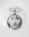 Fornasetti Tema E Variazioni N.88 Face Ornament Plate In Black