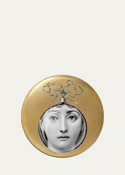 Fornasetti Tema E Variazioni N.88 Golden Plate In Blackwhitegold
