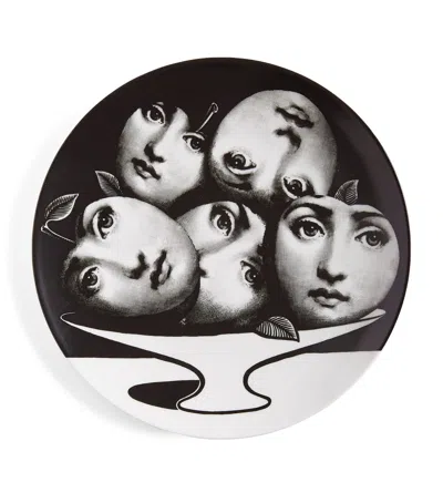 Fornasetti Tema E Variazioni No. 104 Wall Plate In Black