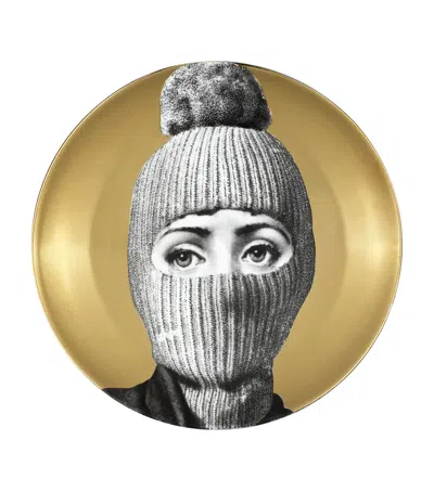Fornasetti Tema E Variazioni No. 160 Wall Plate In Gold
