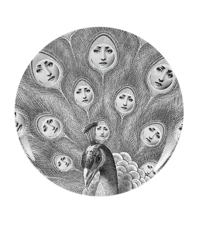Fornasetti Tema E Variazioni No. 259 Wall Plate In Gray
