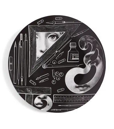 Fornasetti Tema E Variazioni No. 334 Wall Plate In Black