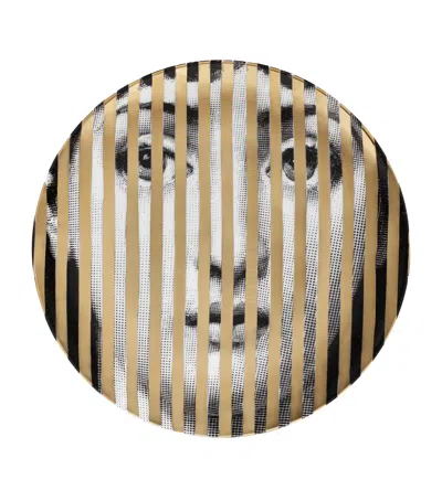 Fornasetti Tema E Variazioni No. 34 Wall Plate In Gold