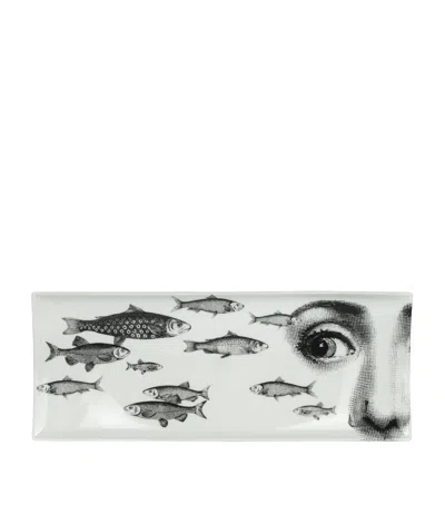 Fornasetti Tema E Variazioni No. 392 Rectangular Tray In Gray