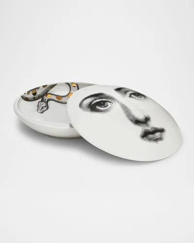 Fornasetti Tema E Variazioni No. 409 Round Box In White