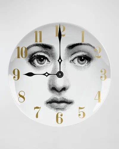 Fornasetti Tema E Variazioni No. 74 Wall Plate In Gold/black/white
