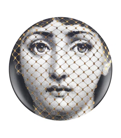 Fornasetti Tema E Variazioni No. 78 Wall Plate In Gray