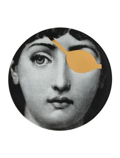Pre-owned Fornasetti Tema E Variazioni No. 8 Wall Plate In Black